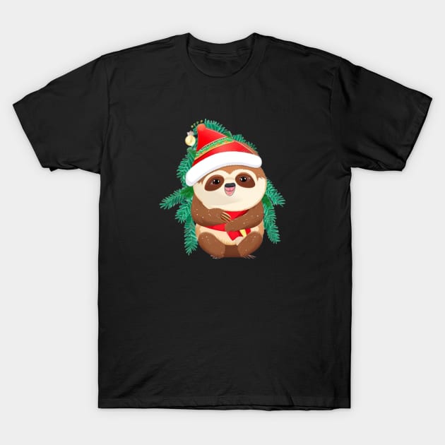 funny santa sloth T-Shirt by halazidan